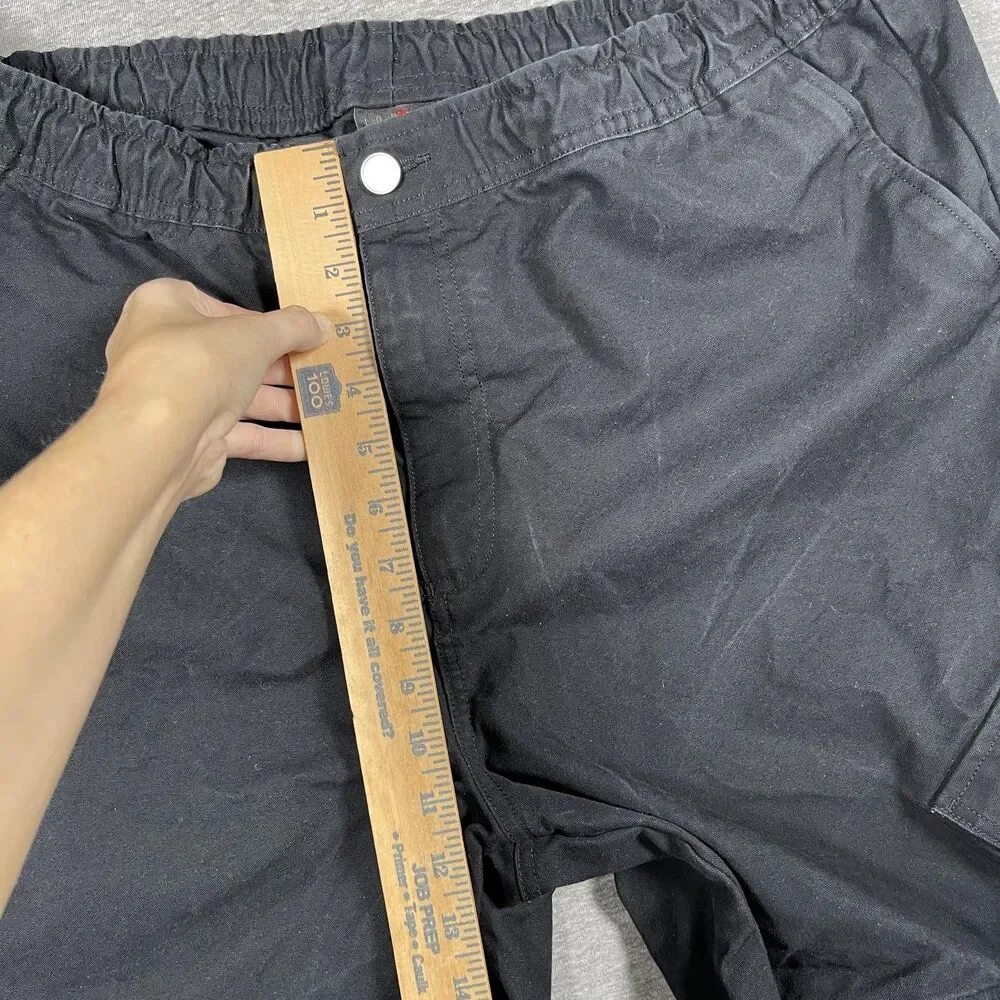 Jordan Cargo Shorts Mens XL Black Cotton Pockets Elastic Waist Drawstring